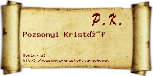 Pozsonyi Kristóf névjegykártya