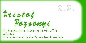 kristof pozsonyi business card